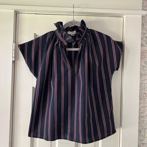 Navy Striped Women’s Blouse